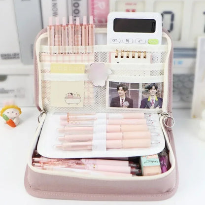 Pen Bag Large-capacity Canvas Pencil Bag for Primary and Secondary School Students High-profile Pencil Case Unisex Pen Pouch