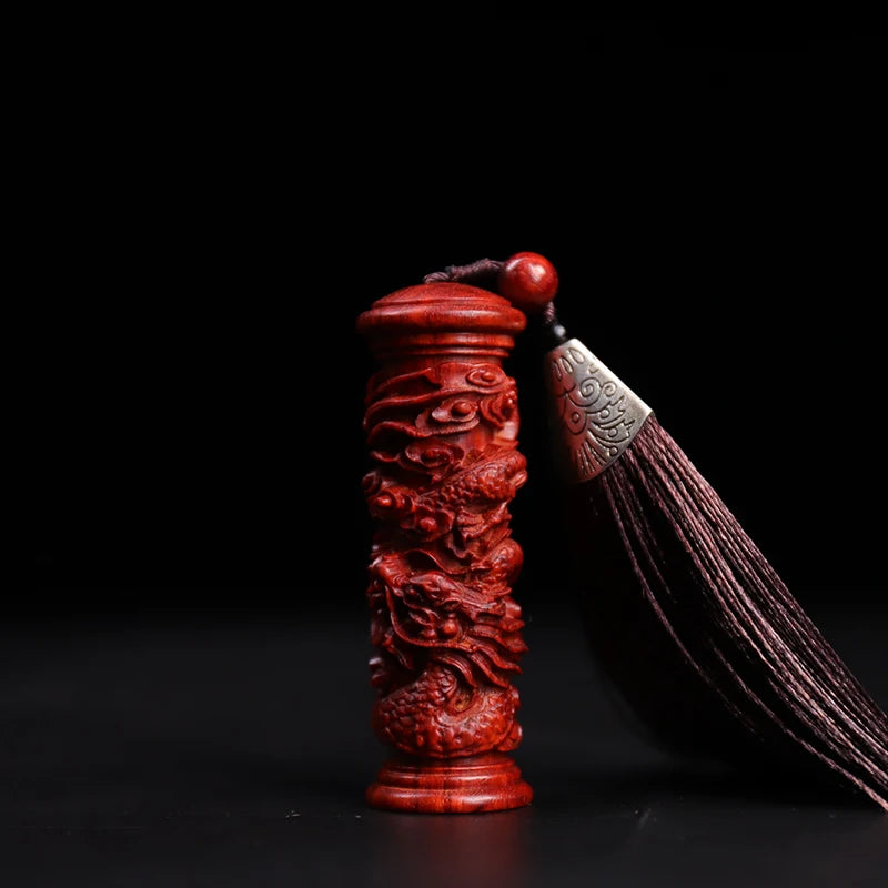 Pendant Lobular Rosewood 8cm Traditional Chinese Myth Historical Chinese Zodiac dragon Animal Sculpture Home Décor Car Hanging