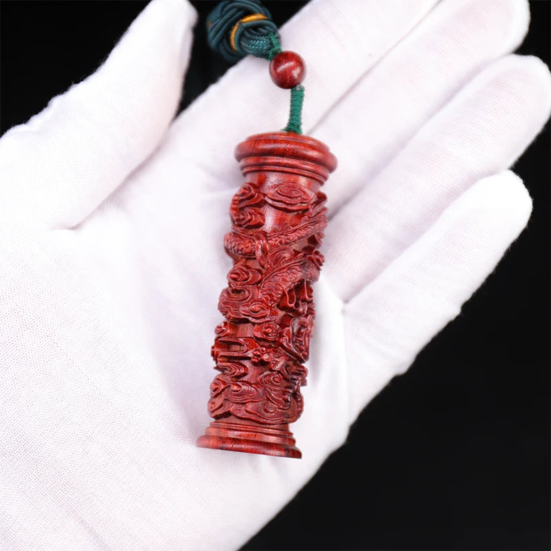 Pendant Lobular Rosewood 8cm Traditional Chinese Myth Historical Chinese Zodiac dragon Animal Sculpture Home Décor Car Hanging