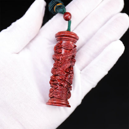 Pendant Lobular Rosewood 8cm Traditional Chinese Myth Historical Chinese Zodiac dragon Animal Sculpture Home Décor Car Hanging
