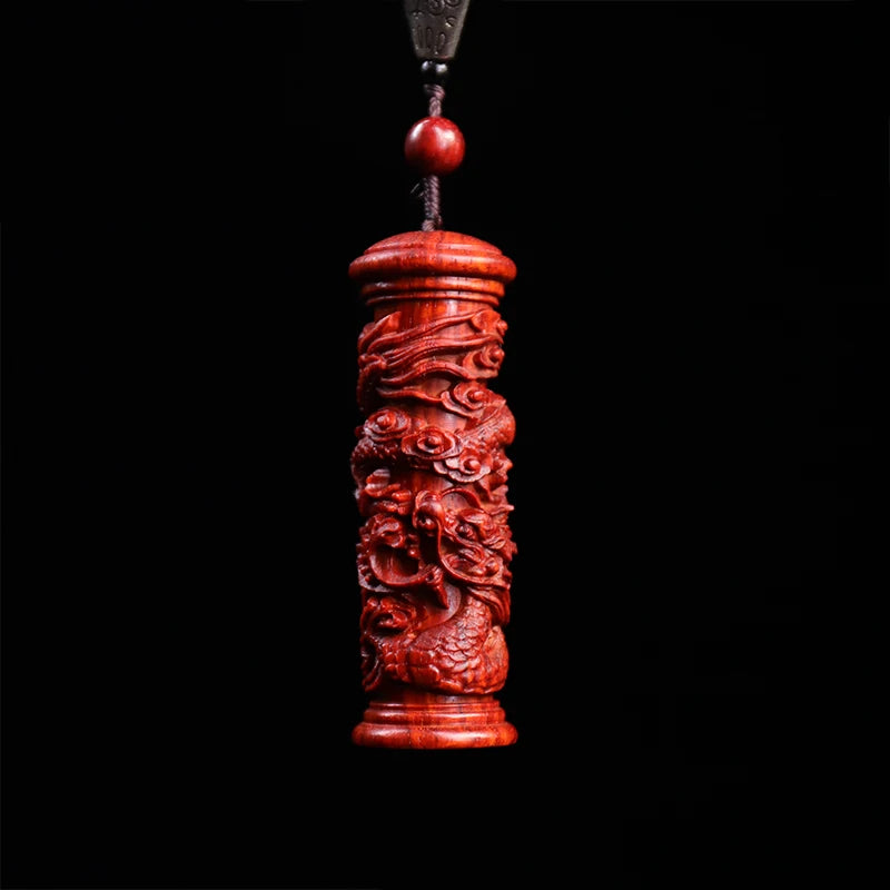 Pendant Lobular Rosewood 8cm Traditional Chinese Myth Historical Chinese Zodiac dragon Animal Sculpture Home Décor Car Hanging