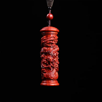 Pendant Lobular Rosewood 8cm Traditional Chinese Myth Historical Chinese Zodiac dragon Animal Sculpture Home Décor Car Hanging