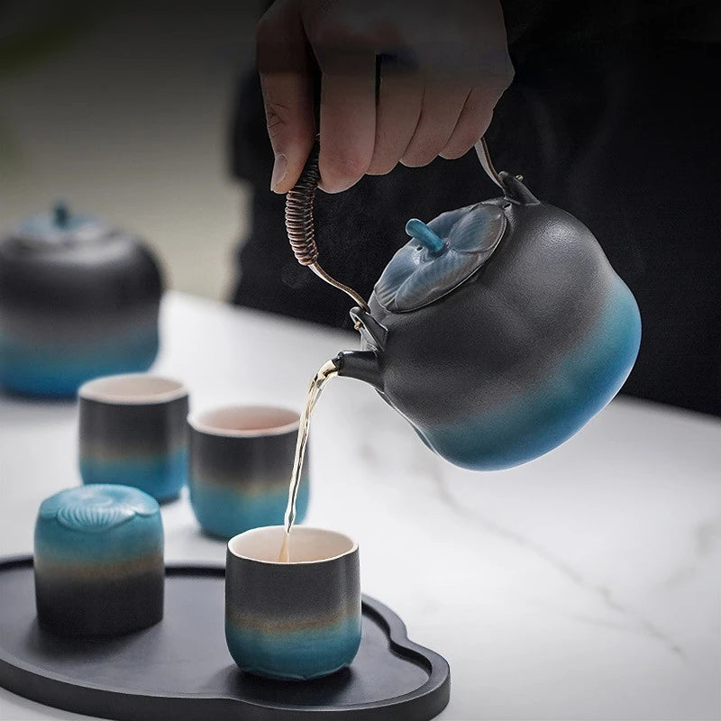 Persimmon Ruyi Kung Fu Tea Set Home Simple Tea Tray Light Luxury Tea Set Gift Box
