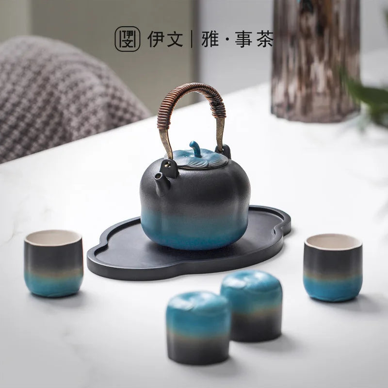 Persimmon Ruyi Kung Fu Tea Set Home Simple Tea Tray Light Luxury Tea Set Gift Box