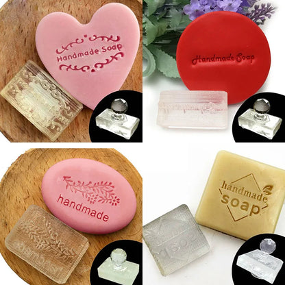 Personalised Custom Flower English Letter Series Soap Stamp Sealing Seal Mold For Diy Handmade Soap Making Supplies Kits Tools