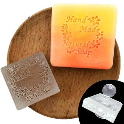 Personalised Custom Flower English Letter Series Soap Stamp Sealing Seal Mold For Diy Handmade Soap Making Supplies Kits Tools