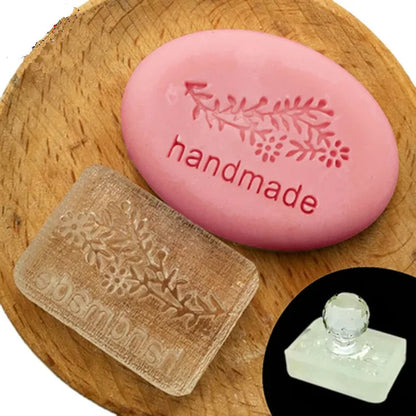 Personalised Custom Flower English Letter Series Soap Stamp Sealing Seal Mold For Diy Handmade Soap Making Supplies Kits Tools