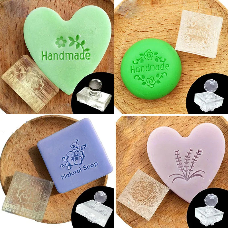 Personalised Custom Flower English Letter Series Soap Stamp Sealing Seal Mold For Diy Handmade Soap Making Supplies Kits Tools