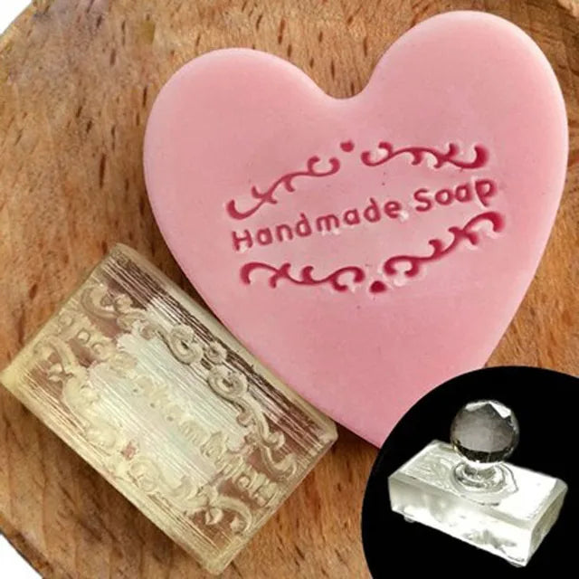 Personalised Custom Flower English Letter Series Soap Stamp Sealing Seal Mold For Diy Handmade Soap Making Supplies Kits Tools