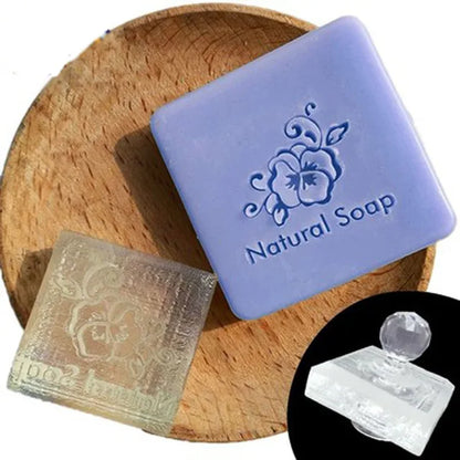 Personalised Custom Flower English Letter Series Soap Stamp Sealing Seal Mold For Diy Handmade Soap Making Supplies Kits Tools