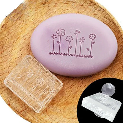 Personalised Custom Flower English Letter Series Soap Stamp Sealing Seal Mold For Diy Handmade Soap Making Supplies Kits Tools