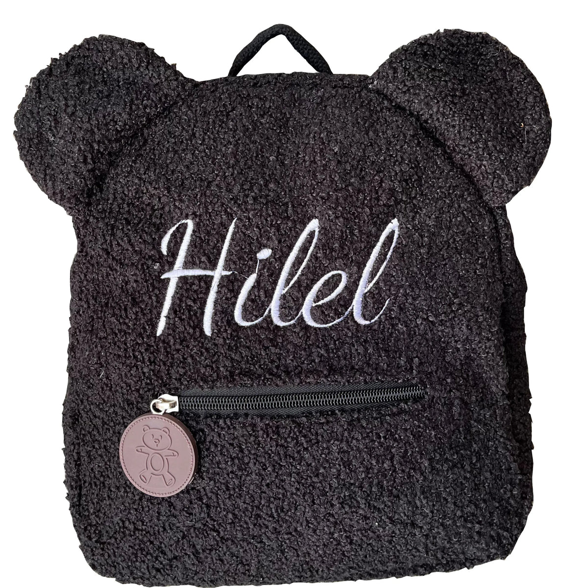 Personalised Cute Fleece Bear Ear Shaped Backpack Embroidered Name Plush Small Shoulder Handbag School Bag Travel Rucksack