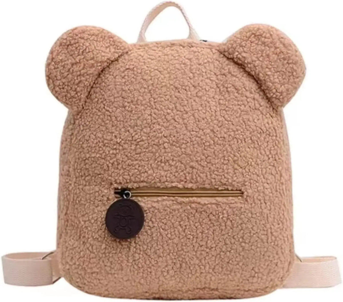 Personalised Cute Fleece Bear Ear Shaped Backpack Embroidered Name Plush Small Shoulder Handbag School Bag Travel Rucksack