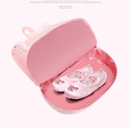 Personalised Embroidery Ballet Dance Backpack with Separate Shoe Compartment,Little Girls Ballerina Bag for Dance Toddler Bag