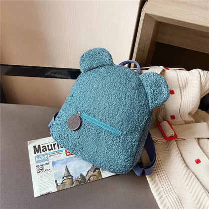 Personalised Embroidery Bear Backpack Embroidered Portable Children Travel Shopping Rucksack Women's Cute Bear Shoulder Backpack