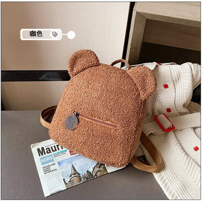 Personalised Embroidery Bear Backpack Embroidered Portable Children Travel Shopping Rucksack Women's Cute Bear Shoulder Backpack