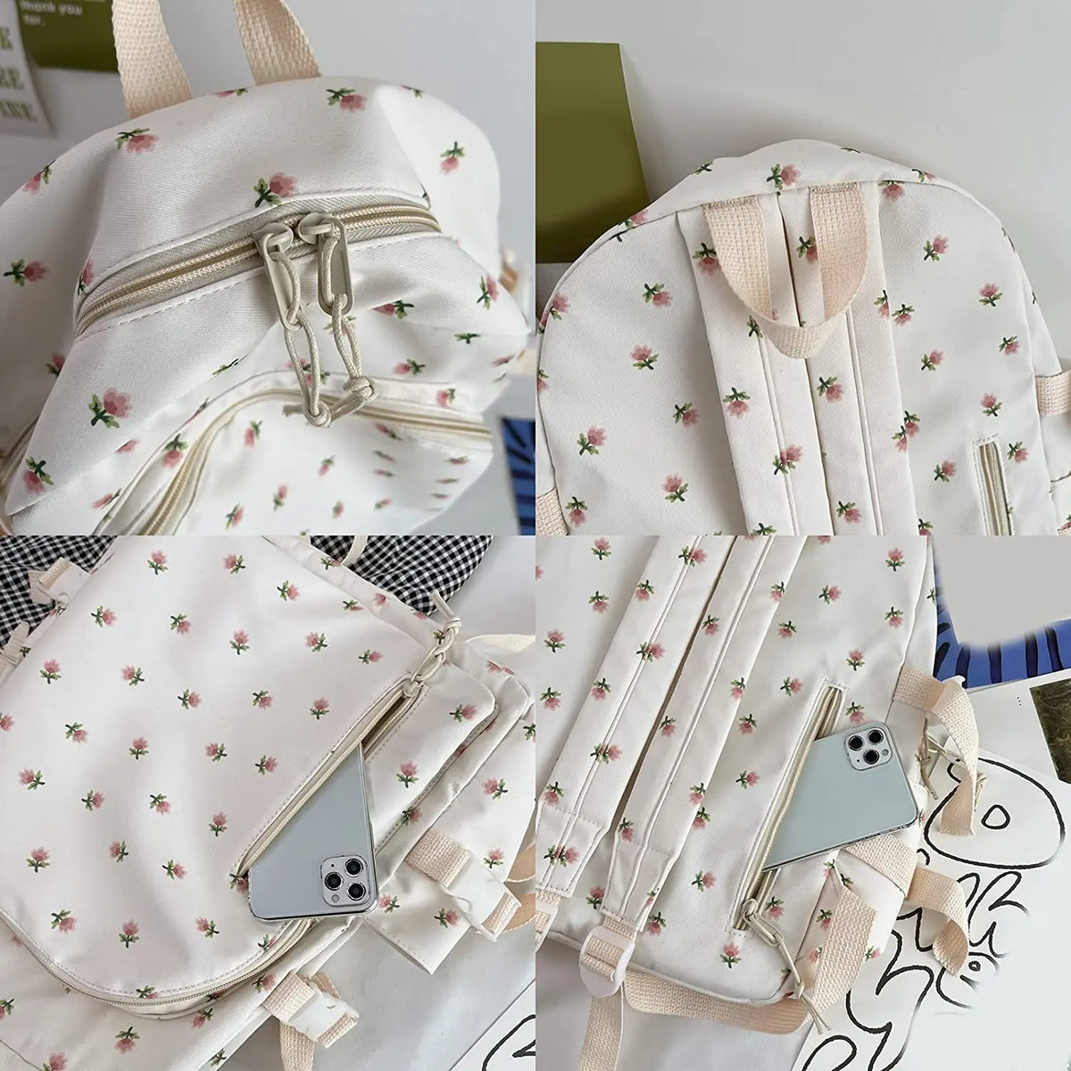 Personalised Embroidery Casual Daypack Ladies Backpack Custom Name Rucksack Handbag Coquette Backpack for School Travel Vacation