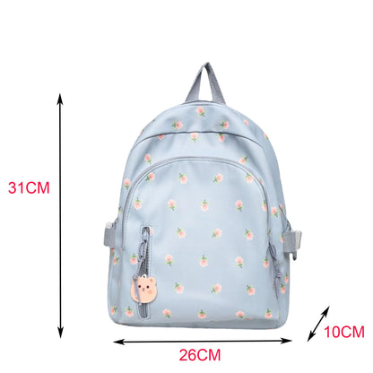 Personalised Embroidery Casual Daypack Ladies Backpack Custom Name Rucksack Handbag Coquette Backpack for School Travel Vacation