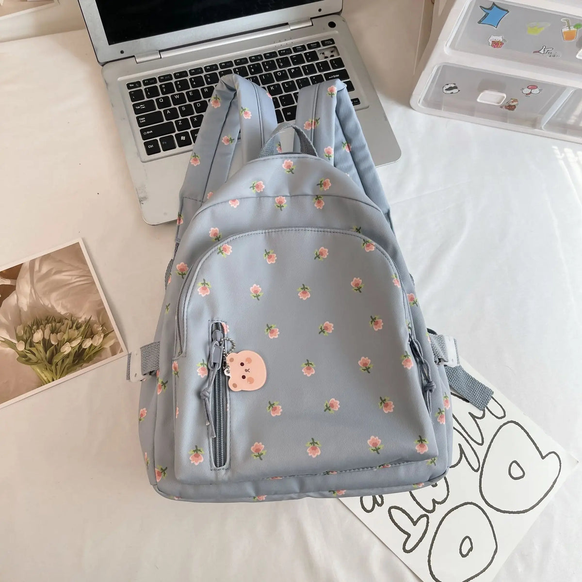 Personalised Embroidery Casual Daypack Ladies Backpack Custom Name Rucksack Handbag Coquette Backpack for School Travel Vacation