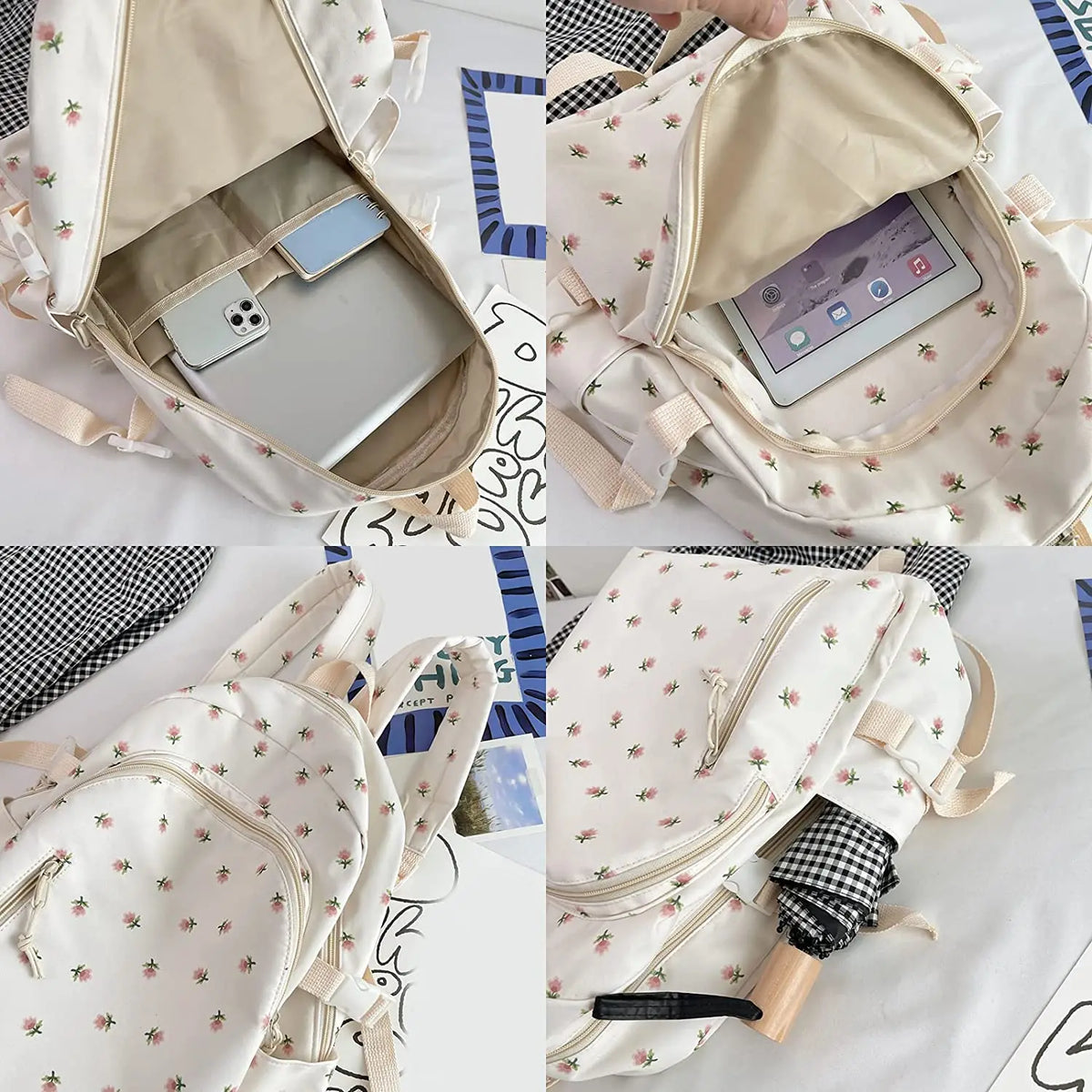 Personalised Embroidery Casual Daypack Ladies Backpack Custom Name Rucksack Handbag Coquette Backpack for School Travel Vacation