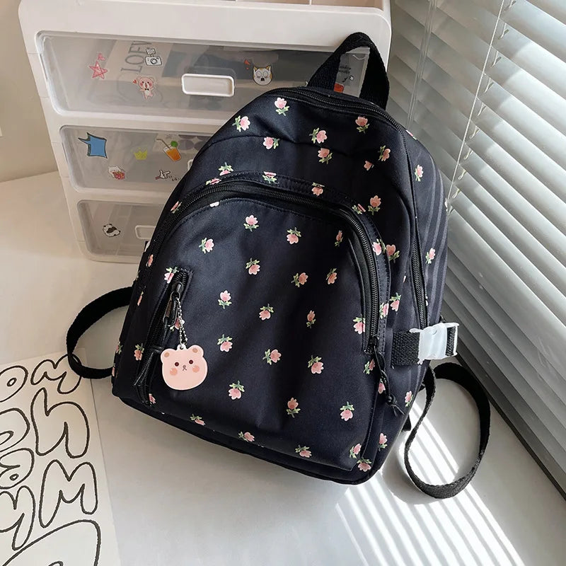 Personalised Embroidery Casual Daypack Ladies Backpack Custom Name Rucksack Handbag Coquette Backpack for School Travel Vacation