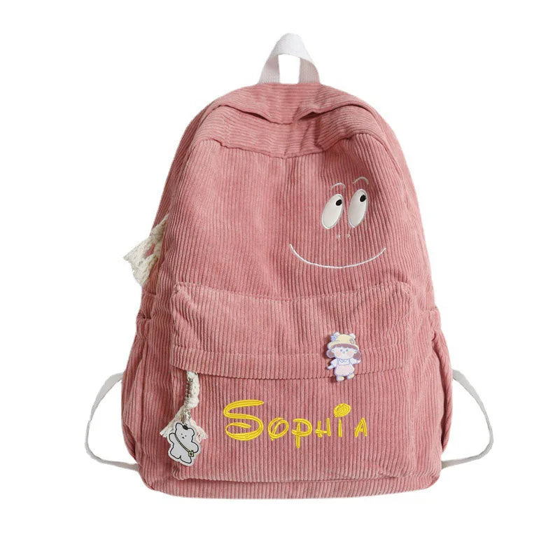 Personalised Embroidery School Backpack Aesthetic Backpack Back to School Large Capacity Kawaii backpack Vintage Backpack