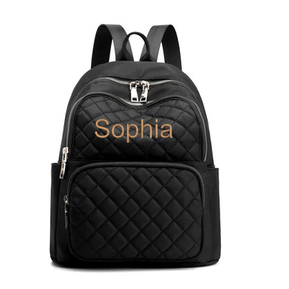 Personalised Embroidery Small Backpack Purse for Women Girls, Waterproof Lightweight Dual-use Travel Daily Daypack