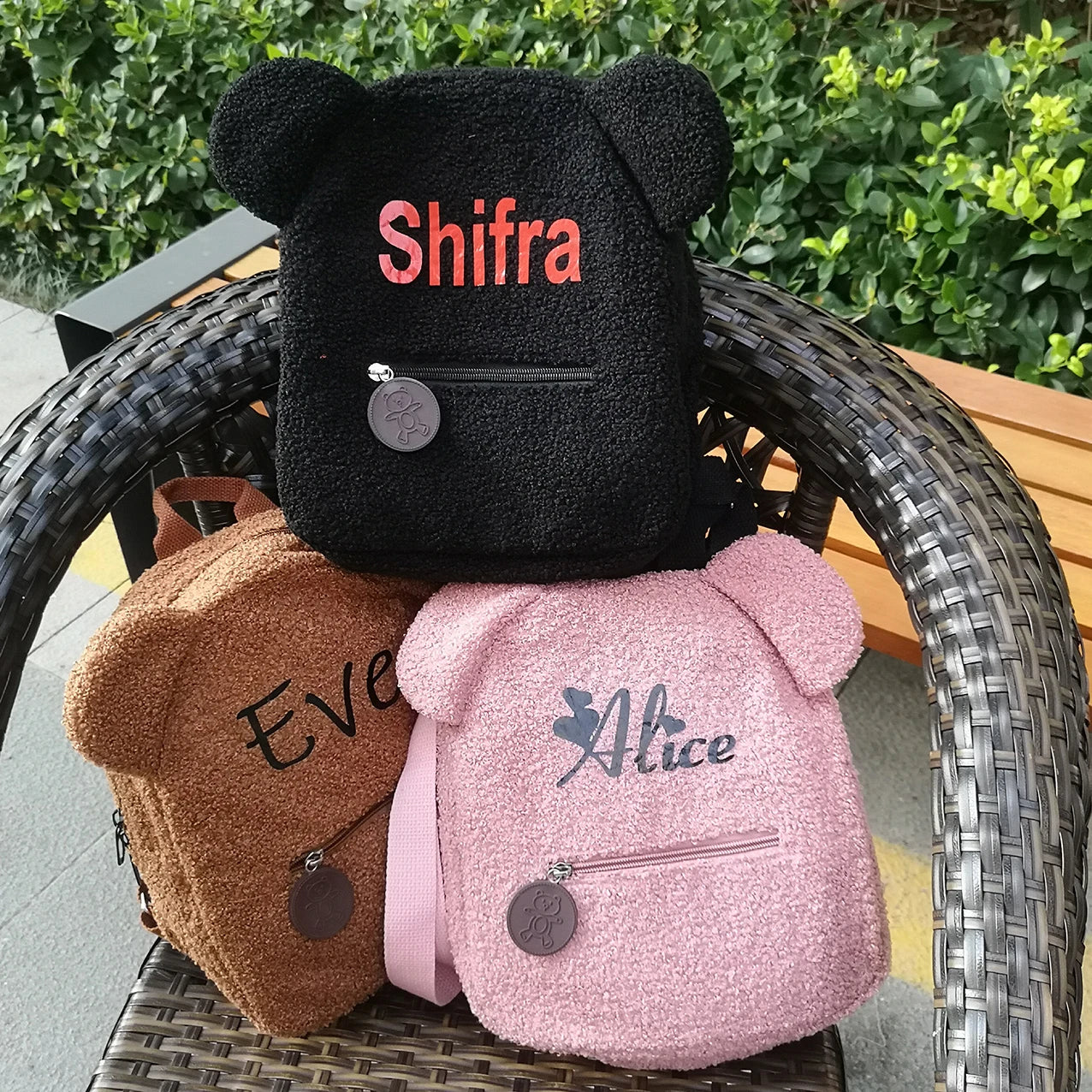 Personalised Plush Bear Backpack Fashion Shool Girls Bear Bag Travel Custom Your Name Cute Bookbag for Bear Party Supplies