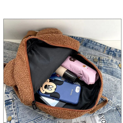 Personalised Plush Bear Backpack Fashion Shool Girls Bear Bag Travel Custom Your Name Cute Bookbag for Bear Party Supplies