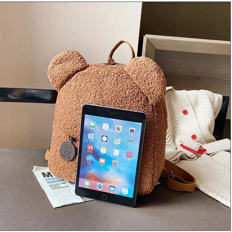 Personalised Plush Bear Backpack Fashion Shool Girls Bear Bag Travel Custom Your Name Cute Bookbag for Bear Party Supplies