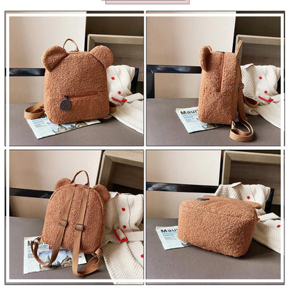 Personalised Plush Bear Backpack Fashion Shool Girls Bear Bag Travel Custom Your Name Cute Bookbag for Bear Party Supplies