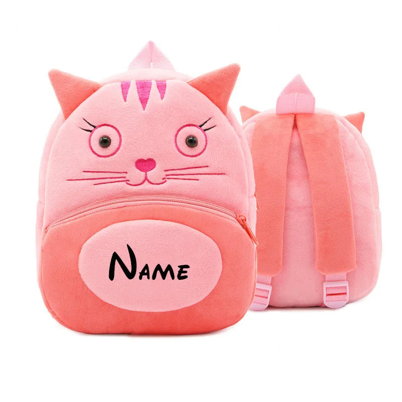 Personalised Toddler Backpack, Boys and Girls Cute Plush Animal Small Daycare Backpack for Little Kids Preschool Book Bag