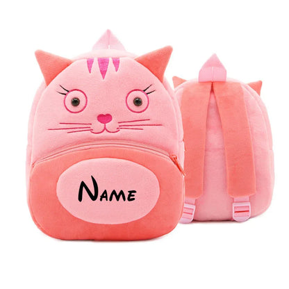 Personalised Toddler Backpack, Boys and Girls Cute Plush Animal Small Daycare Backpack for Little Kids Preschool Book Bag