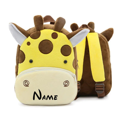 Personalised Toddler Backpack, Boys and Girls Cute Plush Animal Small Daycare Backpack for Little Kids Preschool Book Bag