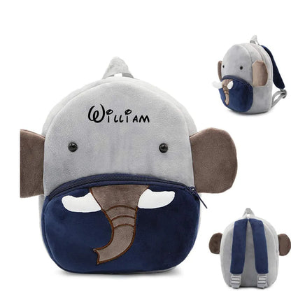 Personalised Toddler Backpack, Boys and Girls Cute Plush Animal Small Daycare Backpack for Little Kids Preschool Book Bag