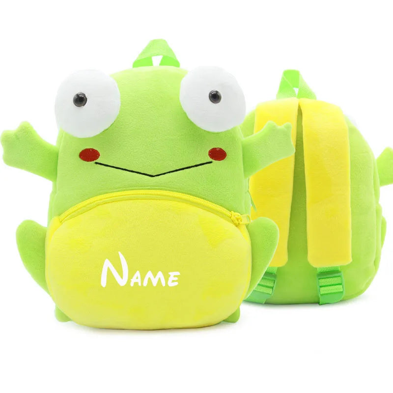 Personalised Toddler Backpack, Boys and Girls Cute Plush Animal Small Daycare Backpack for Little Kids Preschool Book Bag