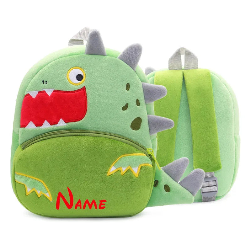 Personalised Toddler Backpack, Boys and Girls Cute Plush Animal Small Daycare Backpack for Little Kids Preschool Book Bag