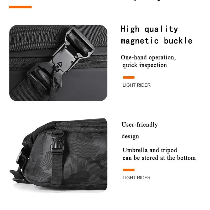 Personalised Trend Men's Crossbody Fashion Multilayer Chest High Quality Oxford Cloth Shoulder Sling Bags
