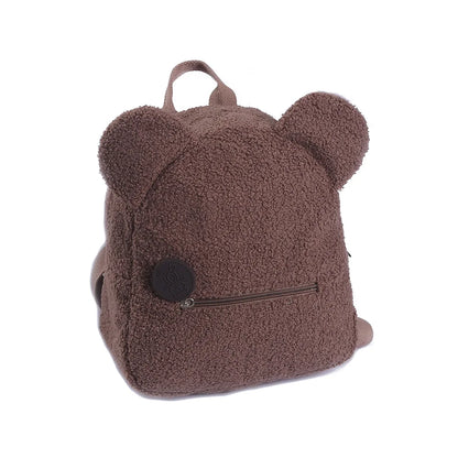 Personalised Womens Girl Cute Bear Pattern Backpack Embroidered Plush Toddler Backpack Custom Name Small Casual Shoulder Daypack