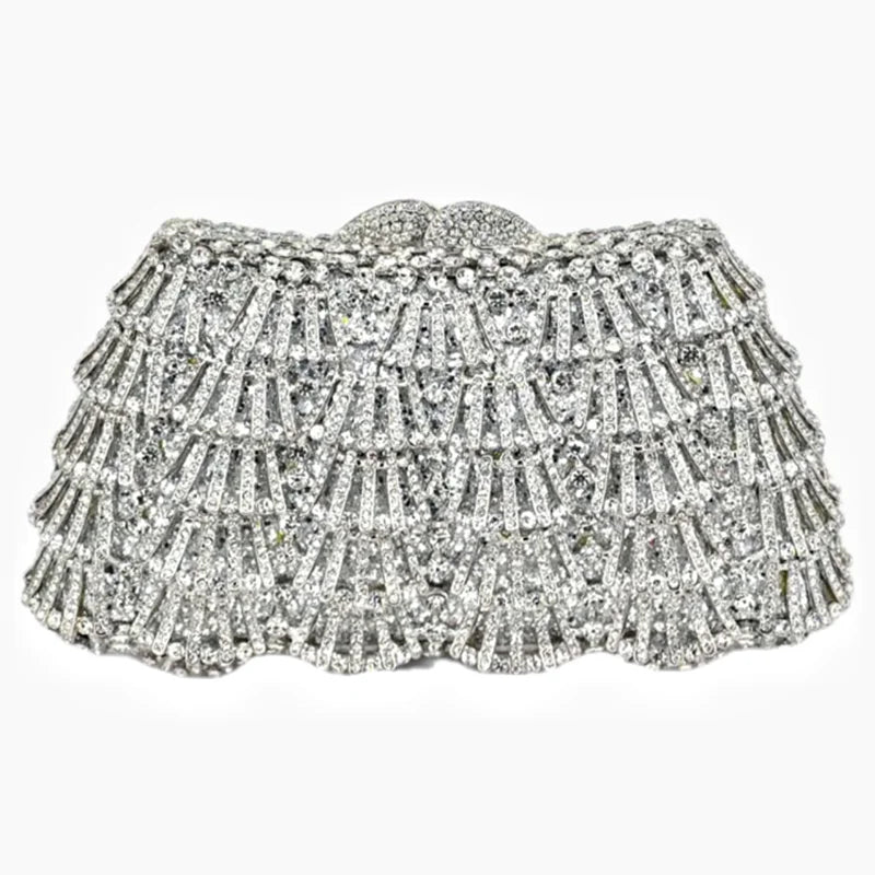 Personality Hollow out styling Gold Diamond Wedding Dress Bags Bridal Crystal Handbags Purses Metal Women Rhinestones Clutch