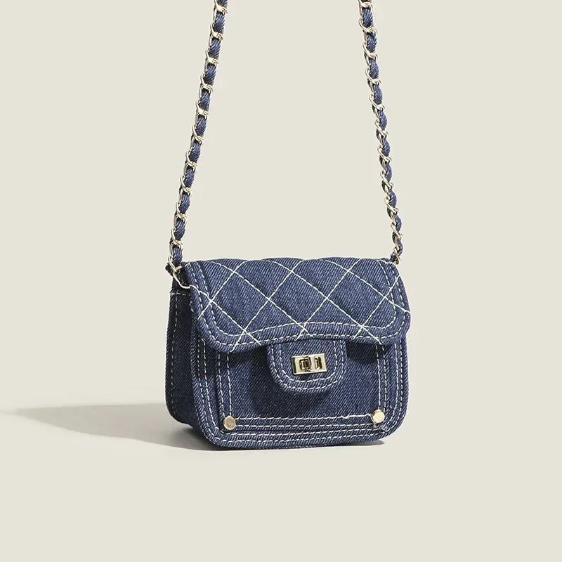 Personality Mini Rhombus Small Square Bag Women's Shoulder Bag Convenient Crossbody Chain Bags Lipstick Cosmetics Bags