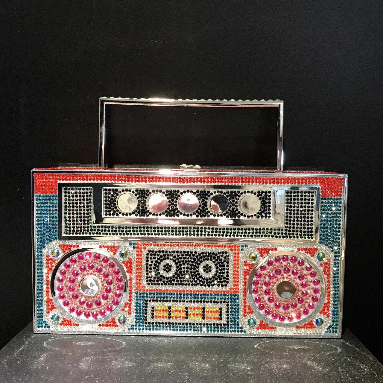 Personality Sound recorder out styling Gold Diamond Wedding Dress Bridal Crystal Purses Metal Women Rhinestones Clutch Purse