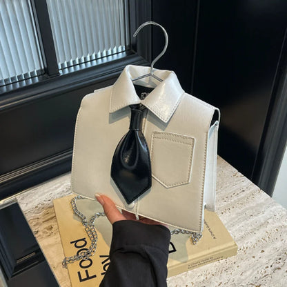 Personality shirt bag 2024 new Korean fashion designer women's crossbody Tote bag pu