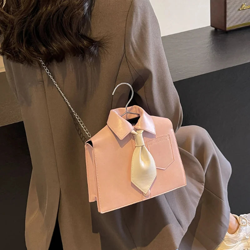Personality shirt bag 2024 new Korean fashion designer women's crossbody Tote bag pu