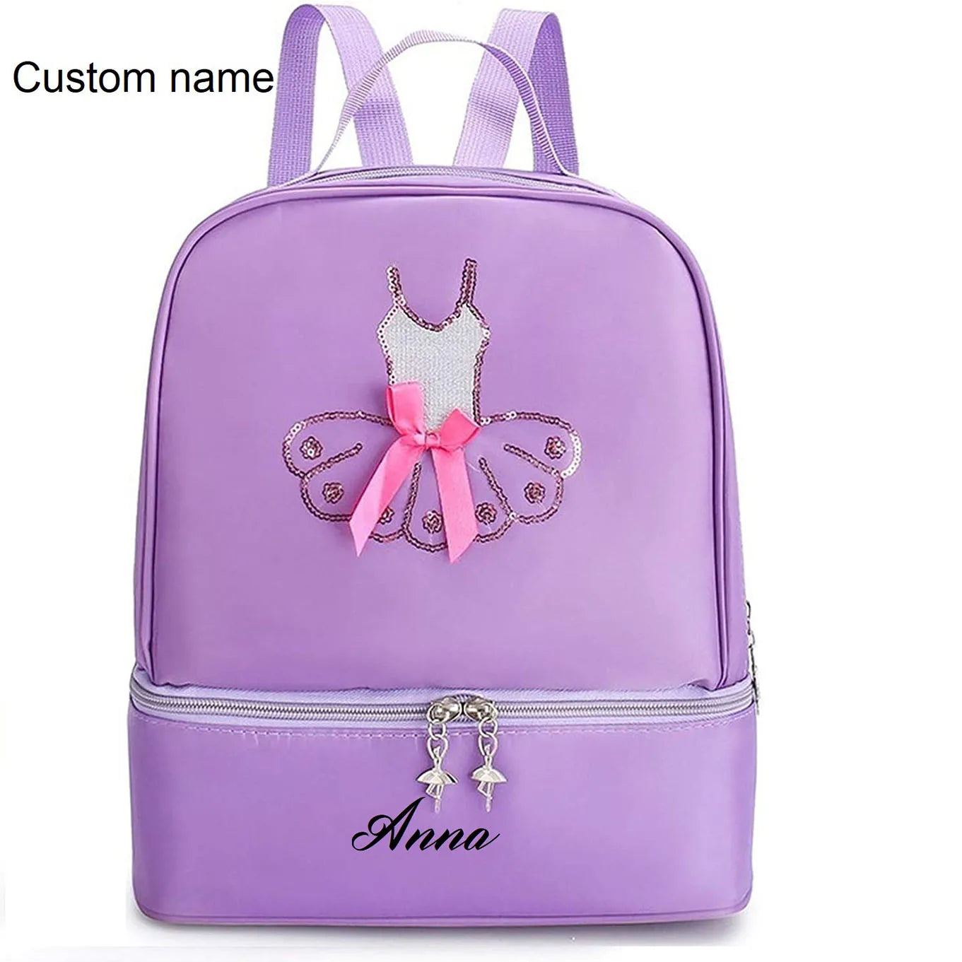 Personalized Ballet Dance Backpack for Little Girl Ballerina Purple Bag Gymnastics Latin Dance Yoga Tap Dance Jazz Storage Bag