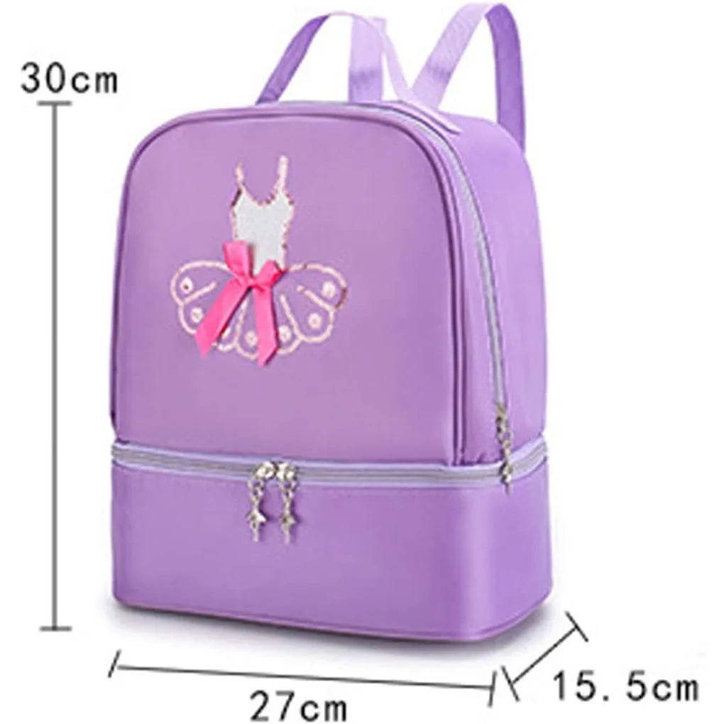 Personalized Ballet Dance Backpack for Little Girl Ballerina Purple Bag Gymnastics Latin Dance Yoga Tap Dance Jazz Storage Bag