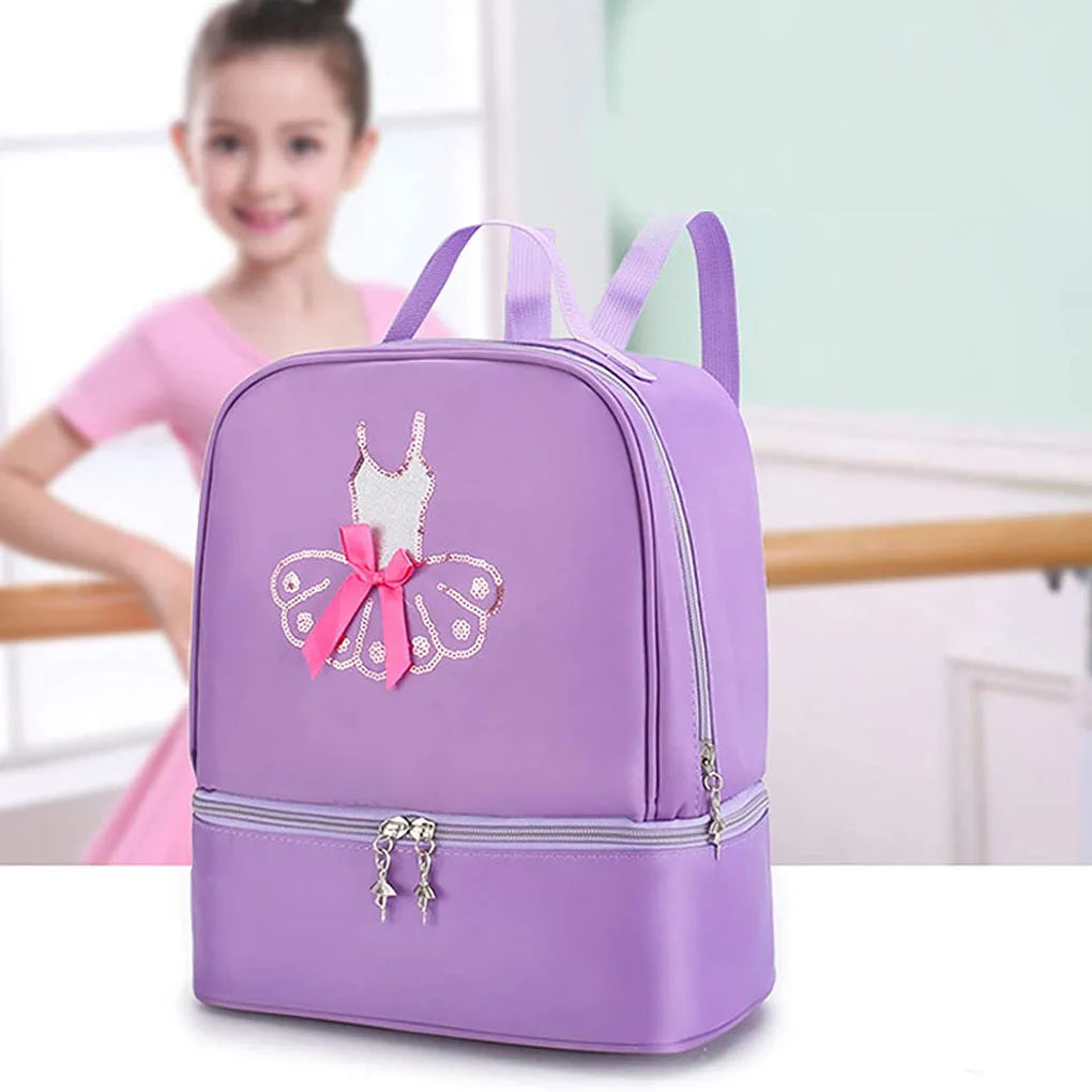 Personalized Ballet Dance Backpack for Little Girl Ballerina Purple Bag Gymnastics Latin Dance Yoga Tap Dance Jazz Storage Bag