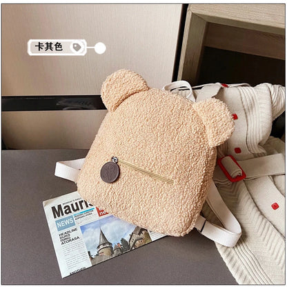 Personalized Embroidered Backpack Plush Bear Shoulder Bag Teddy Bear Kids Backpack Cute Animal Soft Plush Mini Backpack school