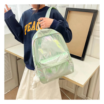 Personalized Embroidered Fashion Hologram Backpack Laser Shiny School Backpack Custom Any Name Daypack