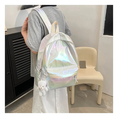 Personalized Embroidered Fashion Hologram Backpack Laser Shiny School Backpack Custom Any Name Daypack